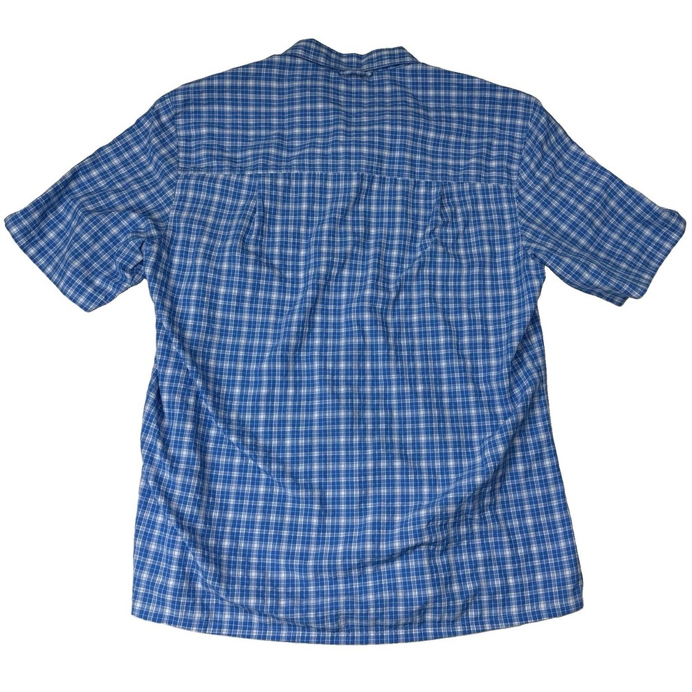 Simms Fishing Shirt Men L Blue Plaid Outdoors Hiking Lightweight Nylon Blend - Picture 2 of 7